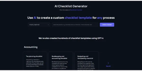 AI Checklist Generator