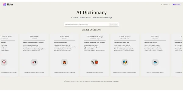 AI Dictionary by Sider