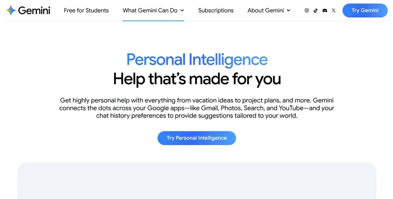 Gemini Personal Intelligence