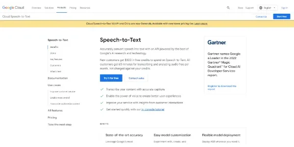 Google Cloud Speech to Text