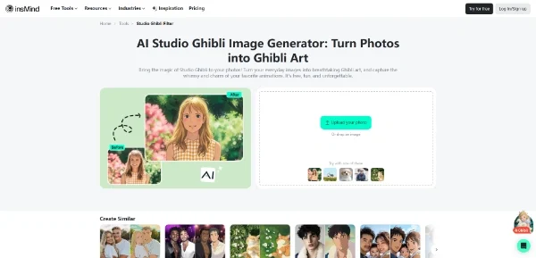 insMind AI Ghibli Filter