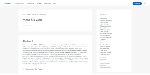 Meta 3D Gen