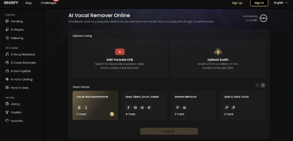 Singify Vocal Remover