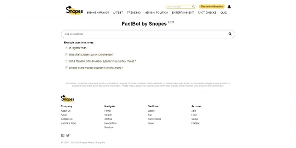Snopes Factbot